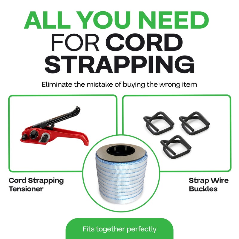 IDL Packaging 3/4" x 250' Mini Woven Cord Strapping Roll of 6" x 3" Core Size, 2400 lbs Break Strength, White (Pack of 1) - Poly Cord Strapping with Re-Tightening Option - Image 5